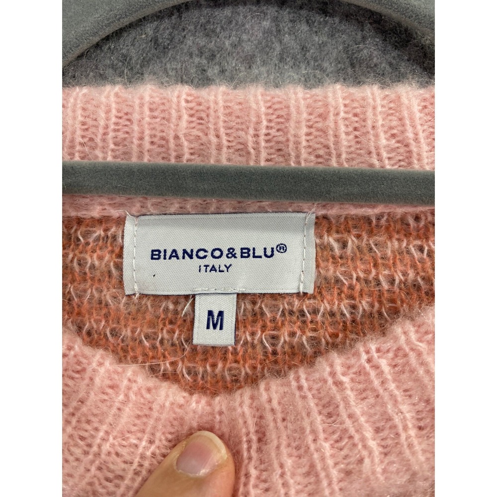 Bianco & Blu Italy Pink Leopard‎ Print Sweater Medium Fuzzy Soft Made in Italy - Picture 3 of 8